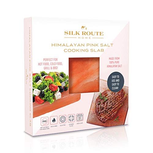 Silk Route Spice Company Himalaya Rosa Salzplatte zum Braten, Grillen, Anbraten, Aushärten oder Präsentieren - 21 cm x 21 cm x 4 cm von Silk Route Spice Company