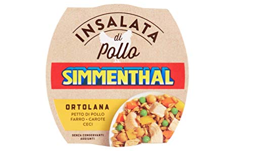 Simmenthal Insalata Di Pollo Ortolana Hühnersalat Hühnerbrust mit Dinkel, Karotten und Kichererbsen Fertiggericht Frei von Konservierungsstoffen 160g von Simmenthal