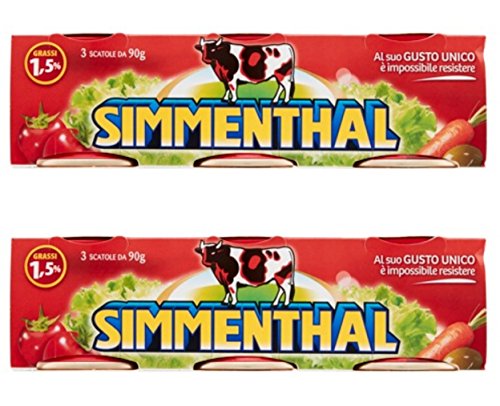 Simmenthal: "Piatto Pronto di Carni Bovine in Gelatina Vegetale" Fertiger Fleischteller in Gemüsegelée 90 g Dose (6 Stück) von Simmenthal