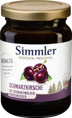 Simmler Schwarzkirsch-Konfitüre Extra mit Kirschwasser, 225g von Simmler