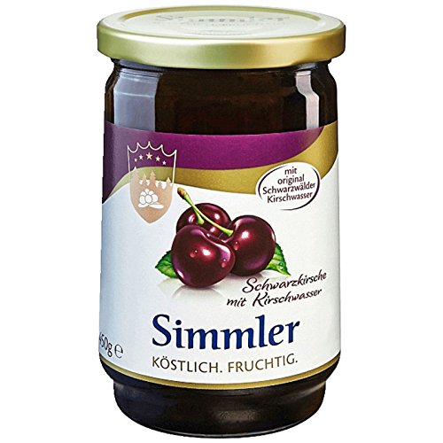 Simmler Schwarzkirsch-Konfitüre Extra mit Kirschwasser, 450g von Simmler