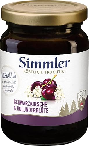 Simmler Schwarzkirsche und Holunderblüte, Fruchtaufstrich, 225g von Simmler