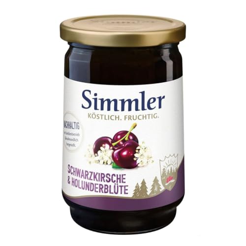 Simmler Schwarzkirsche und Holunderblüte, Fruchtaufstrich, 450g von Simmler