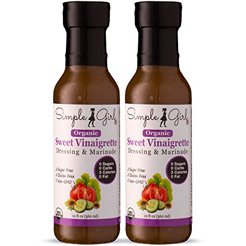 Simple Girl Bio Sweet Vinaigrette zuckerfreies Salatdressing – 2 Flaschen – 340 ml – zertifiziert biologisch – koscher – glutenfrei – vegan – kohlenhydratfrei – fettfrei – kalorienarm diätfreundlich von Simple Girl