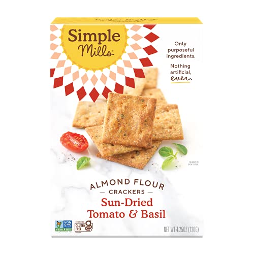 Simple Mills - Natürlich Gluten-Freie Mandel-Mehl-Cracker-sonnengetrocknete Tomate u. Basilikum - 4.25 Unze. von Simple Mills