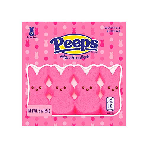 Peep (1 Beutel) Osterrosa Marshmallow-Hasen-Süßigkeiten, 8 Hasen pro Beutel – gluten- und fettfrei – 85 g von Sioditin