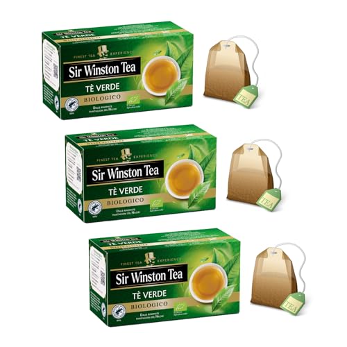 DEU | Sir Winston Tea® | Bio-Grüntee Nilgiri Plantations – 3 x 20 Teefilter | Indischer BIO-Grüntee, einzeln verpackt von Sir Winston Tea