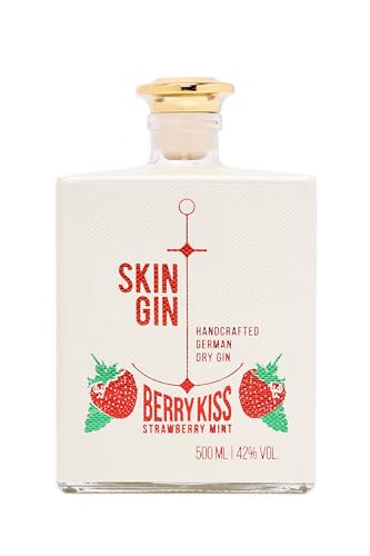 Skin Gin | Handcrafted German Gin | Berry Kiss | Manufaktur Gin aus dem Alten Land | Erdbeere, marokkanische Minze, Zitrusfrüchte | 42% 500ML von Skin Gin