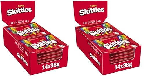 Skittles Crazy Fruits, Fruchtbonbons Großpackungen 14 x 38, Kaubonbons mit Fruchtgeschmack, Vegane Snacks (532g) (Packung mit 2) von Skittles