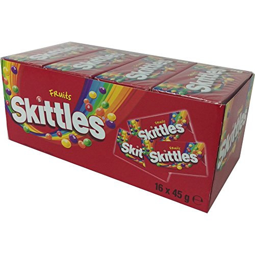 Skittles Fruits, Fruchtig, 16 Packungen Kaubonbons à 45 g von Skittles