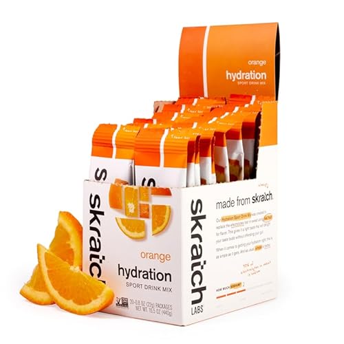 SKRATCH LABS Sport Hydration Drink Mix | Kohlenhydrate, Elektrolyte Pulver | 20x22g | Orange | Ausdauer, Training, Wettkampf | Glutenfrei, Vegan von Skratch Labs