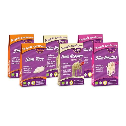 Slim Pasta - 6er-Pack Konjac-Nudeln - 270 g - Keine Kalorien, keine Kohlenhydrate - Ideal für Keto und Low Carb Diäten - Für Veganer - Hergestellt mit Haferfasern und Konjac-Mehl von Slim Pasta