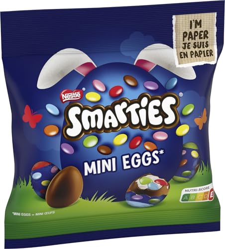 NESTLÉ SMARTIES Mini Eggs, kleine Oster-Schokoladeneier aus Milchschokolade mit cremiger Füllung und bunten SMARTIES Mini Schokolinsen, 1er Pack (1x81g) von Smarties