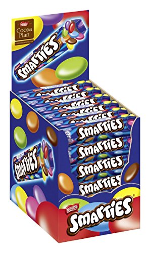 Nestlé SMARTIES, bunte Schokolinsen, ideal für Kindergeburtstage, ohne künstliche Farbstoffe, Großpackung für kleine Naschkatzen, 36er Pack (36 x 38 g) von Smarties