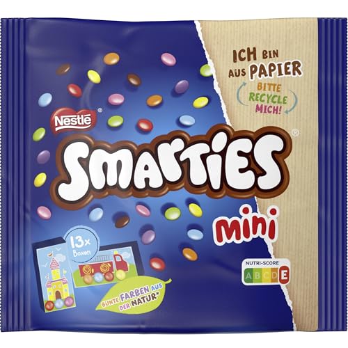 Nestlé SMARTIES Mini, kleine Schokolinsen aus Milchschokolade, einzeln verpackt, 1er Pack (1 x 187g) von Smarties