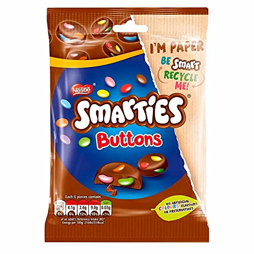 Smarties Buttons Milchschokoladenbeutel, 11 x 90 g von Smarties