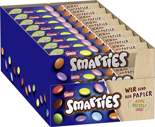 Nestlé SMARTIES Hexagon-Rolle, bunte Schokolinsen aus Milchschokolade mit natürlichen Farben und Aromen, 24er Pack (24 x 38g) von Smarties