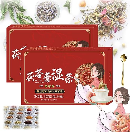 Body Dampness Clearing Herbal Tea, Dampness Removing Tea, Poria Herbal Tea, Herbal Stone Clearing Tea, 18 Flavors Liver Care Tea, Chinese Nourishing Liver Tea,10Packs/ Box (2 Box(20Pcs)) von Smilamo