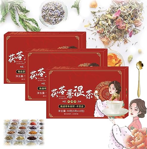 Body Dampness Clearing Herbal Tea, Dampness Removing Tea, Poria Herbal Tea, Herbal Stone Clearing Tea, 18 Flavors Liver Care Tea, Chinese Nourishing Liver Tea,10Packs/ Box (3 Box(30Pcs)) von Smilamo