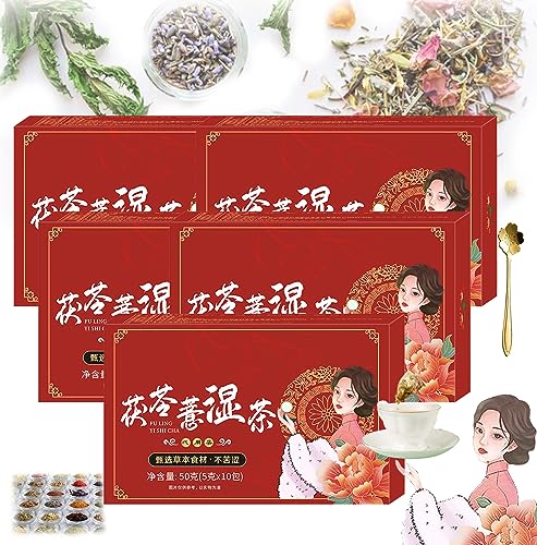 Body Dampness Clearing Herbal Tea, Dampness Removing Tea, Poria Herbal Tea, Herbal Stone Clearing Tea, 18 Flavors Liver Care Tea, Chinese Nourishing Liver Tea,10Packs/ Box (5 Box(50Pcs)) von Smilamo