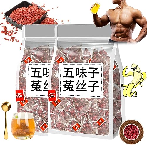 Five Flavors Goji Berry Tea, Liver and Kidney Care Tea, Five Flavors Wolfberry Tea, Men's Essentials Four Famous Five Flavors Wolfberry Tea, Schisandra Dodder Tea Twice a Day (2 Pcs) von Smilamo