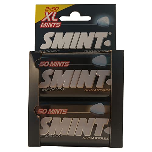 Smint Black | Zuckerfreie Münze | Smint Blackmint XL Duo Pack | Lakritzminzen | 2.46 Unzen Gesamtgewicht | 70 Gramm insgesamt. von Smint