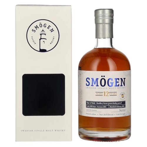 SMÖGEN 12 Years Old Distillery Estate Barley Swedish Single Malt Whisky 56,6% Vol. 0,5l in Geschenkbox von Smögen