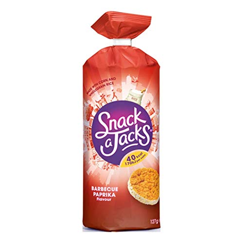 BBQ Reiswaffel | Snack A Jacks | Reiskuchen BBQ Paprika | Gesamtgewicht 127 Gramm von Snack a Jacks