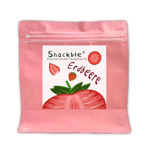 Gefriergetrocknete Erdbeere | in Scheiben | 300g | Fruchtsnacks für unterwegs | snacks | knackig von Snackbie