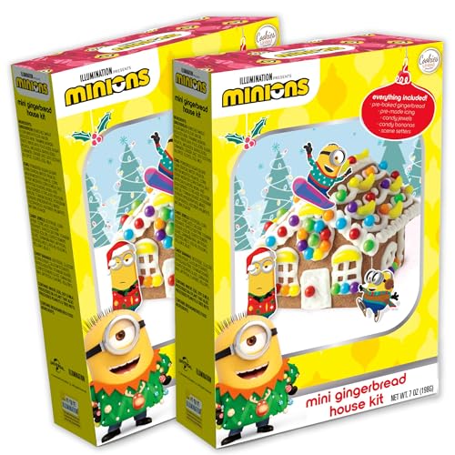 Minions DIY Lebkuchenhaus Kit 2 Stück Minion Weihnachten Mini Lebkuchenhaus Kit 2 Pack Weihnachten Lebkuchenhaus Kit Weihnachten Lebkuchenhaus Kit Weihnachten Lebkuchenhaus Kit Weihnachten Minion von Snackivore