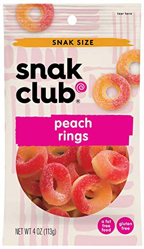 Snak Club Pfirsichringe, 118 g Beutel, 12 Stück von Snak Club