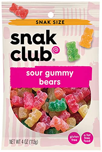 Snak Club Saure Gummibärchen, 118 ml Beutel (12 Stück) von Snak Club