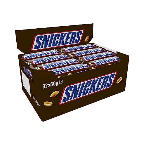 SNICKERS Schokoladenriegel, Single-Pack, 32 x 50 g (1.600 g) von Snickers