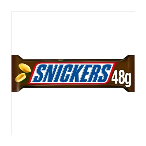 Snickers Karamell, Nougat, Erdnüsse & Milchschokolade Snack-Riegel 48 g x 48 Riegel von Snickers