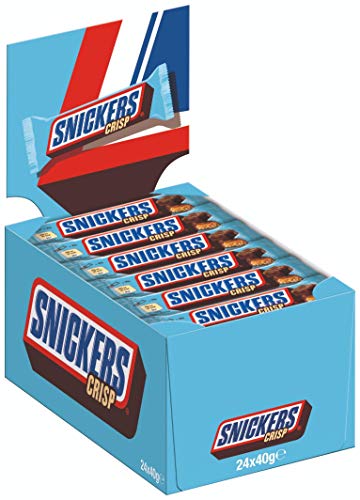 Snickers Schokoriegel | Crisp | Erdnüsse, Karamell | 24 Riegel in einer Box (24 x 40 g) von Snickers