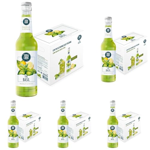 Soda Libre | The Basil | Alkoholfreies Erfrischungsgetränk | Basilikum und Zitrone | 6% Fruchtgehalt | 12 x 330ML (Packung mit 5) von Soda Libre