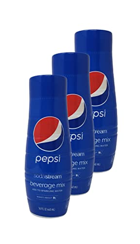 Soda Stream Beverage Mix Pepsi Flavor – Packung mit 3 Flaschen – 440 ml pro Flasche – insgesamt 1,3 l – Pepsi Soda Stream Dreierpack – Fügen Sie Sprudelwasser hinzu von SodaStream