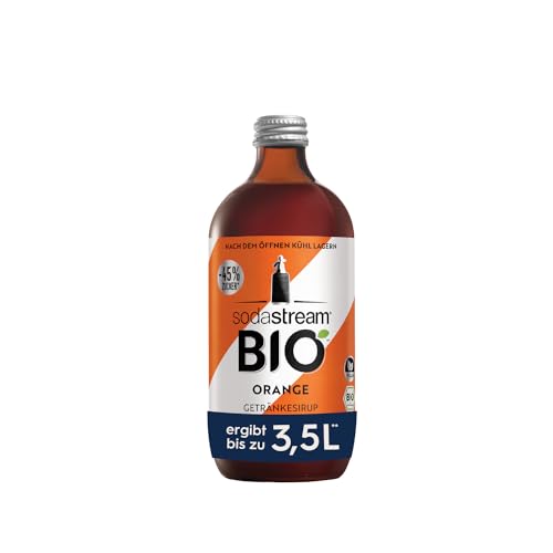 SodaStream Bio-Sirup Orange, Sekundenschnell zubereitet und immer frisch, Gelb, 1x Flasche ergibt 3,5 liter Fertiggetränk, 500 ml von SodaStream