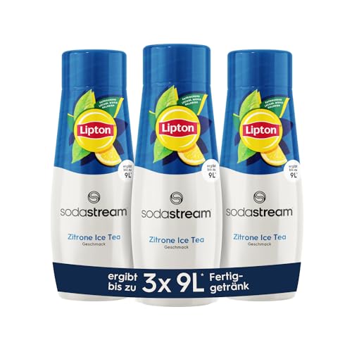 SodaStream Sirup 3x Lipton Ice Tea Zitrone, 1x Flasche ergibt 9 Liter Fertiggetränk, Sekundenschnell zubereitet und immer frisch, 3x 440 ml von SodaStream