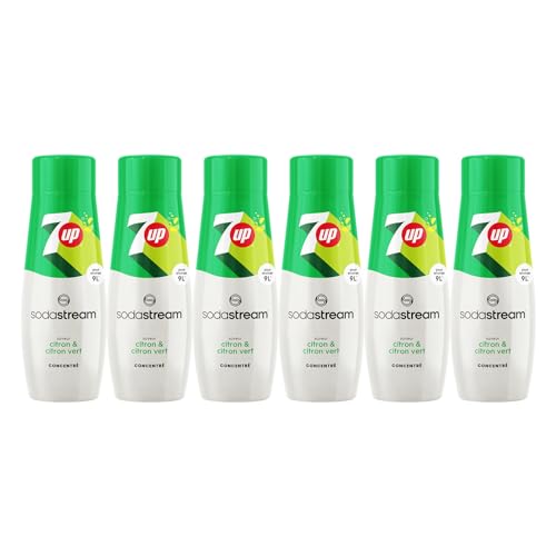 SodaStream Sirup 7UP - 1x Flasche ergibt 9 Liter Fertiggetränk, Sekundenschnell zubereitet und immer frisch, Seven Up 440 ml, 6er Pack (6 x 440 ml) von SodaStream