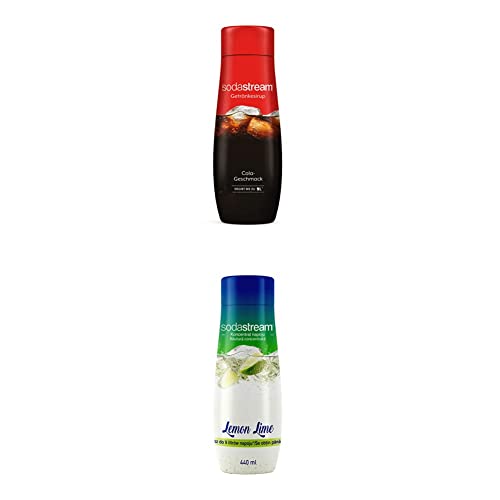 SodaStream Sirup Cola, 1x Flasche ergibt 9 Liter Fertiggetränk, 440 ml + Orange, 1x Flasche ergibt 9 Liter Fertiggetränk, 440 ml + Zitrone-Limette, 1x Flasche ergibt 9 Liter Fertiggetränk, 440 ml von SodaStream