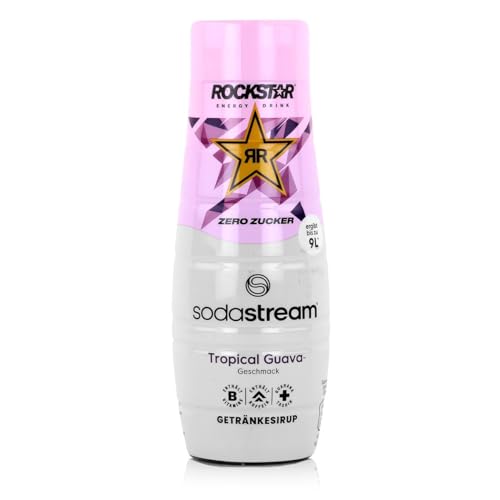 SodaStream Sirup Rockstar Tropical Guava Zero - 1x Flasche ergibt 9 Liter Fertiggetränk, Sekundenschnell zubereitet und immer frisch, 440 ml (Packung mit 6) von SodaStream