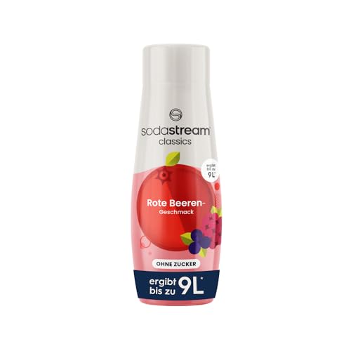 SodaStream Sirup Rote Beeren ohne Zucker, 1x Flasche ergibt 9 Liter Fertiggetränk, Sekundenschnell zubereitet und immer frisch, 440 ml von SodaStream