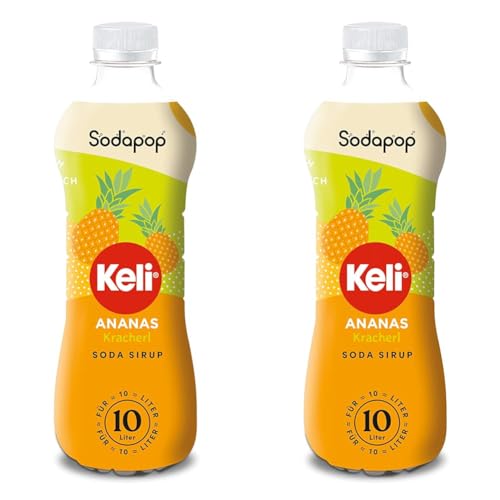 Sodapop Keli Sirup Ananas, schnell & einfach zubereitet, 1 Flasche ergibt 10 L Fertiggetränk, 500 ml (Packung mit 2) von Sodapop