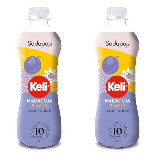 Sodapop Keli Sirup Maracuja, schnell & einfach zubereitet, 1 Flasche ergibt 10 L Fertiggetränk, 500 ml (Packung mit 2) von Sodapop