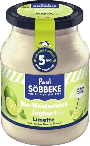 Söbbeke Bio Weidemilchjoghurt Limette-Minze 3,8% Fett (6 x 500 gr) von Söbbeke