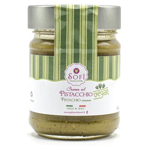 Sofì Crema di Pistacchio Vegana, süße Pistaziencreme, Vegan, ohne Palmöl, 200g, 55% Pistazie, Sofi - Dolcezze di Sicilia von Sofì