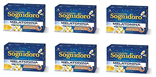 6x Star Sogni d'Oro La Camomilla Solubile con Melatonina Lösliche Kamille mit Melatonin 16 Beutel von Sogni d'Oro