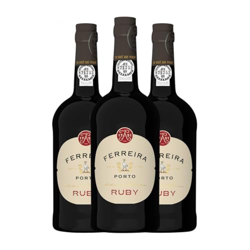 Sogrape Ferreira Ruby Porto 75 cl Verstärkter Wein (Karton mit 3 Flaschen von 75 cl) von Sogrape Vinhos SA