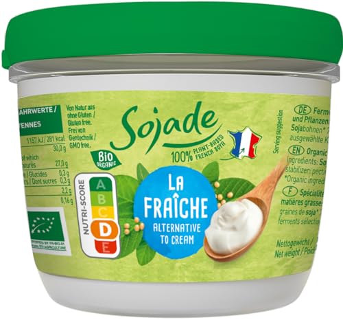 Fermentierte Bio Alternative zu Crème fraîche auf Soja- und Pflanzenfettbasis von Sojade